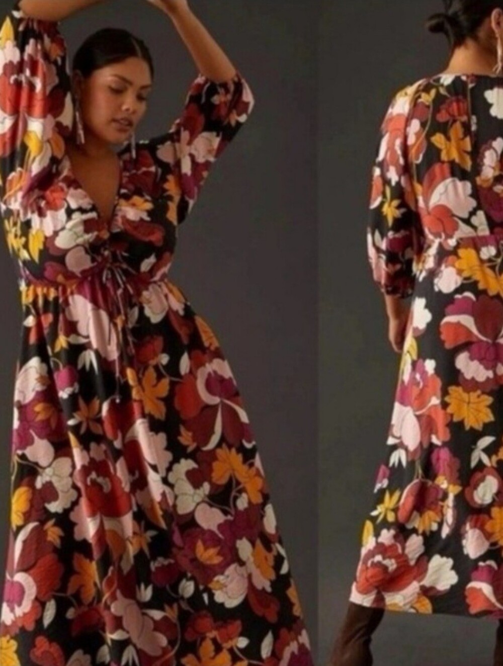 Maeve for Anthropologie Floral Midi Dress | Size 16 - Picture 6 of 6